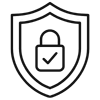 Graues Icon eines Schildes mit einem Schloss